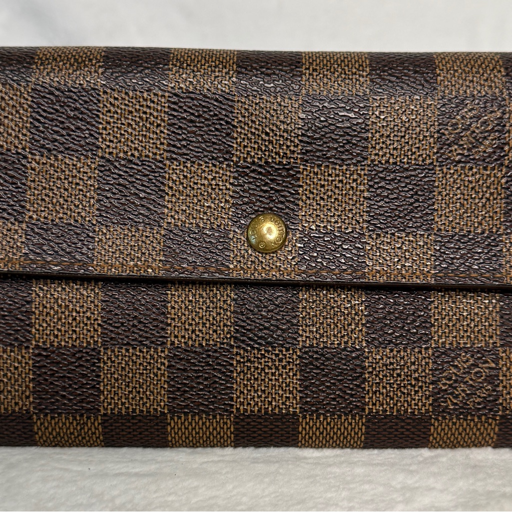 Louis Vuitton Damier Ebene Sarah Wallet #930-96-4